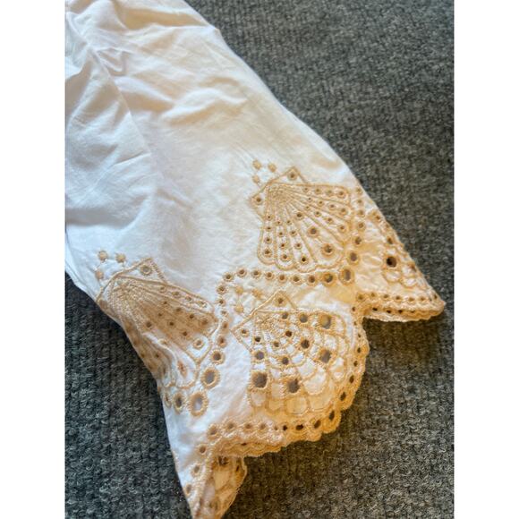 J.Crew Factory Beach Tunic – Seashell Eyelet Trim – White – Small – NWT – CA223 - Picture 7 of 8